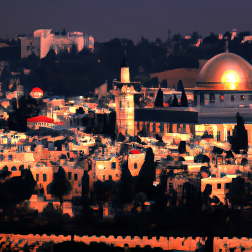 1. תמונה המציגה את הנוף המדהים של ירושלים מאולם אירועים על הגג.